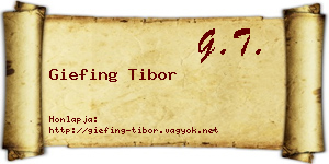 Giefing Tibor névjegykártya